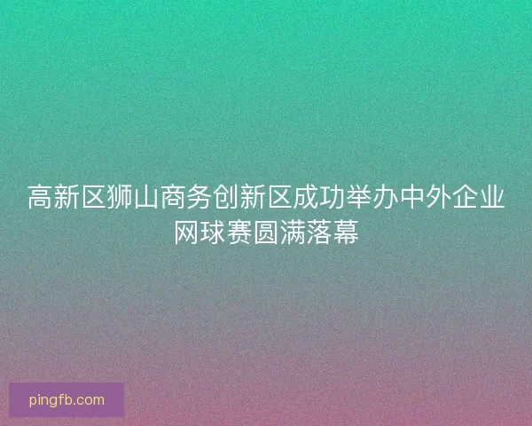 高新区狮山商务创新区成功举办中外企业网球赛圆满落幕