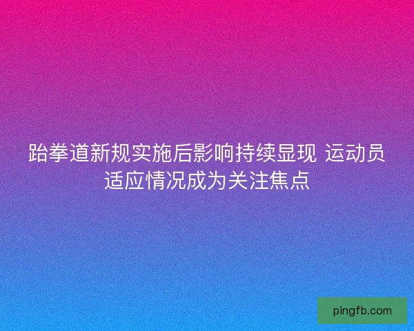跆拳道新规实施后影响持续显现 运动员适应情况成为关注焦点